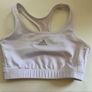 Adidas white sports bra racerback
